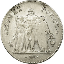 Coin, France, Union et Force, 5 Francs, An 6/5, Paris, VF(20-25), Silver