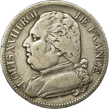 Coin, France, Louis XVIII, 5 Francs, 1814, Rouen, VF(20-25), Silver, Gadoury:591