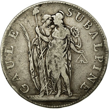 Coin, ITALIAN STATES, PIEDMONT REPUBLIC, 5 Francs, An 10, VF(20-25), Silver