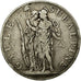 Coin, ITALIAN STATES, PIEDMONT REPUBLIC, 5 Francs, An 10, VF(20-25), Silver