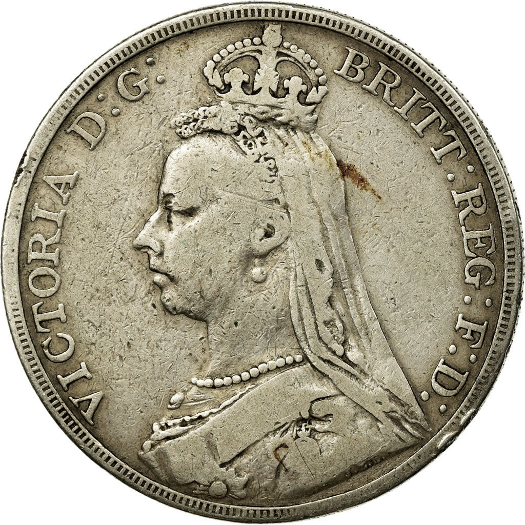 Coin, Great Britain, Victoria, Crown, 1892, London, VF(20-25), Silver, KM:765