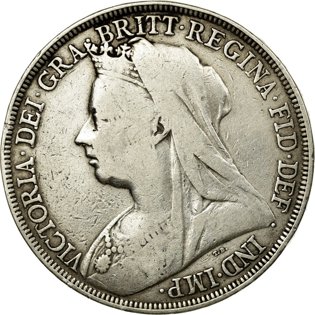 Coin, Great Britain, Victoria, Crown, 1896, VF(20-25), Silver, KM:783