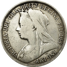 Coin, Great Britain, Victoria, Crown, 1896, VF(20-25), Silver, KM:783