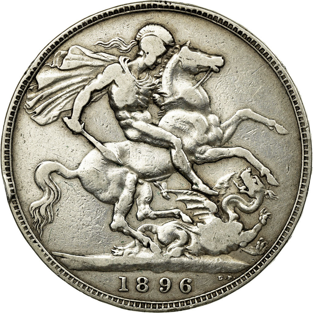 Coin, Great Britain, Victoria, Crown, 1896, VF(20-25), Silver, KM:783