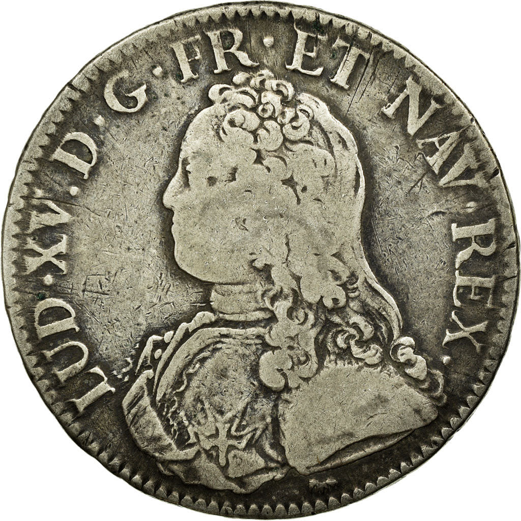 Moneta, Francia, Louis XV, Ecu aux branches d'olivier, 1735, Paris, MB, Argento