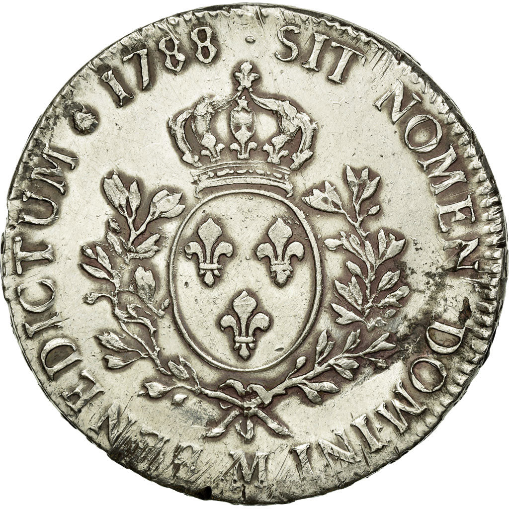Moneta, Francia, Louis XVI, Ecu aux branches d'olivier, 1788, Toulouse, MB+