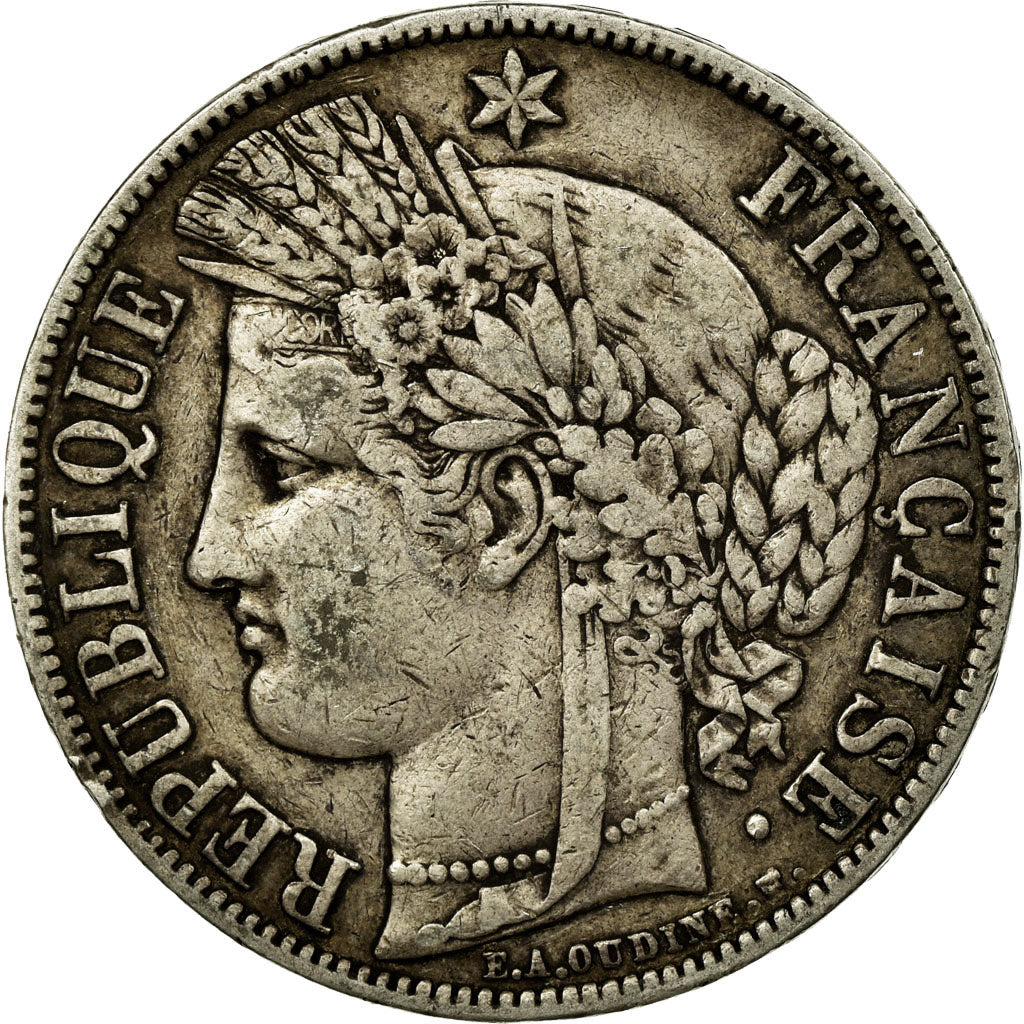 Coin, France, Cérès, 5 Francs, 1851, Paris, EF(40-45), Silver, KM:761.1