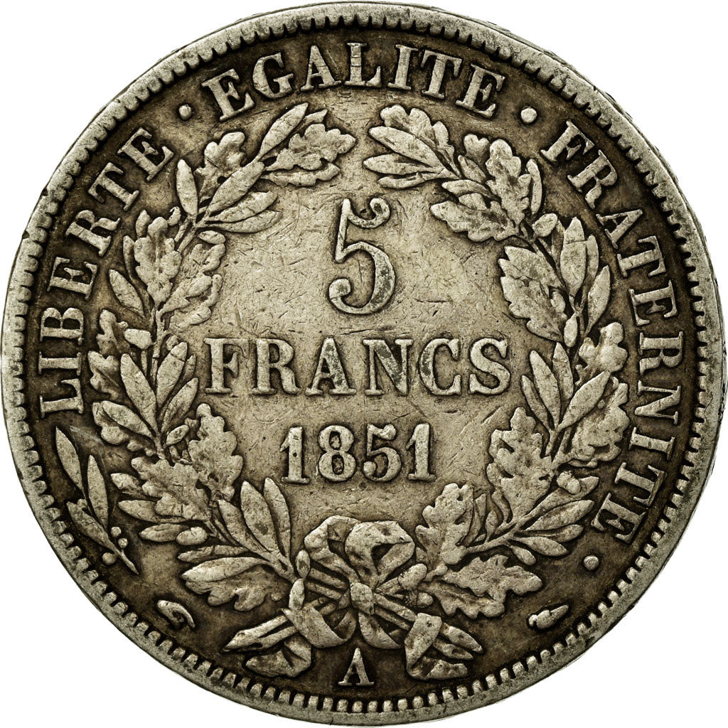Coin, France, Cérès, 5 Francs, 1851, Paris, EF(40-45), Silver, KM:761.1