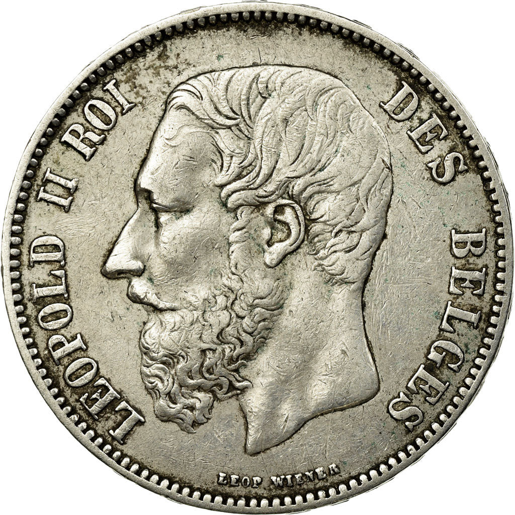 Coin, Belgium, Leopold II, 5 Francs, 5 Frank, 1873, EF(40-45), Silver, KM:24