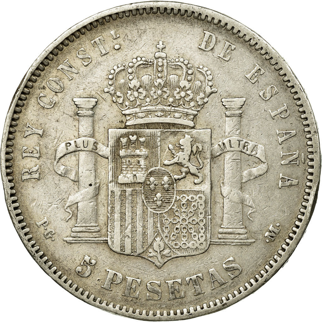 Coin, Spain, Alfonso XIII, 5 Pesetas, 1892, EF(40-45), Silver, KM:700