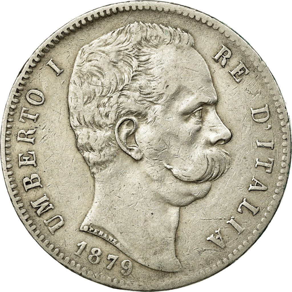 Coin, Italy, Umberto I, 5 Lire, 1879, Rome, EF(40-45), Silver, KM:20