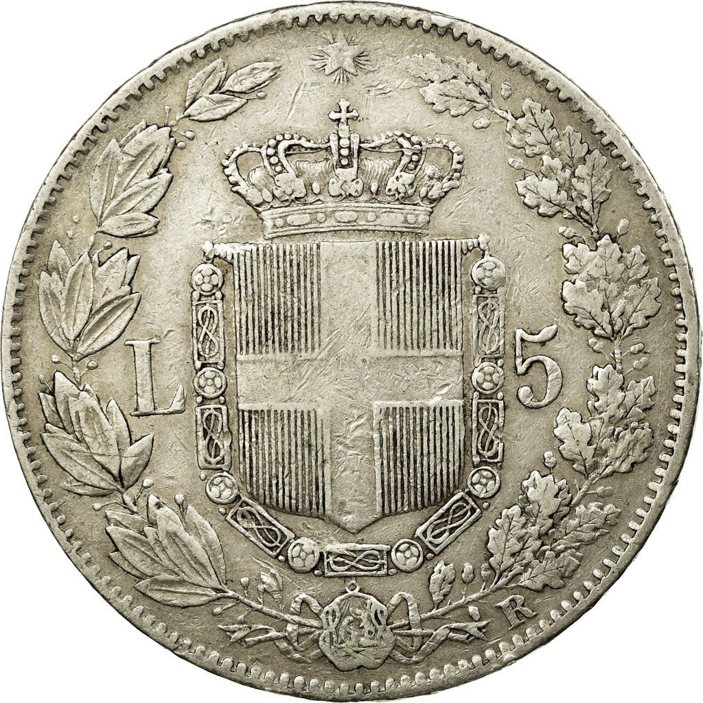 Coin, Italy, Umberto I, 5 Lire, 1879, Rome, EF(40-45), Silver, KM:20
