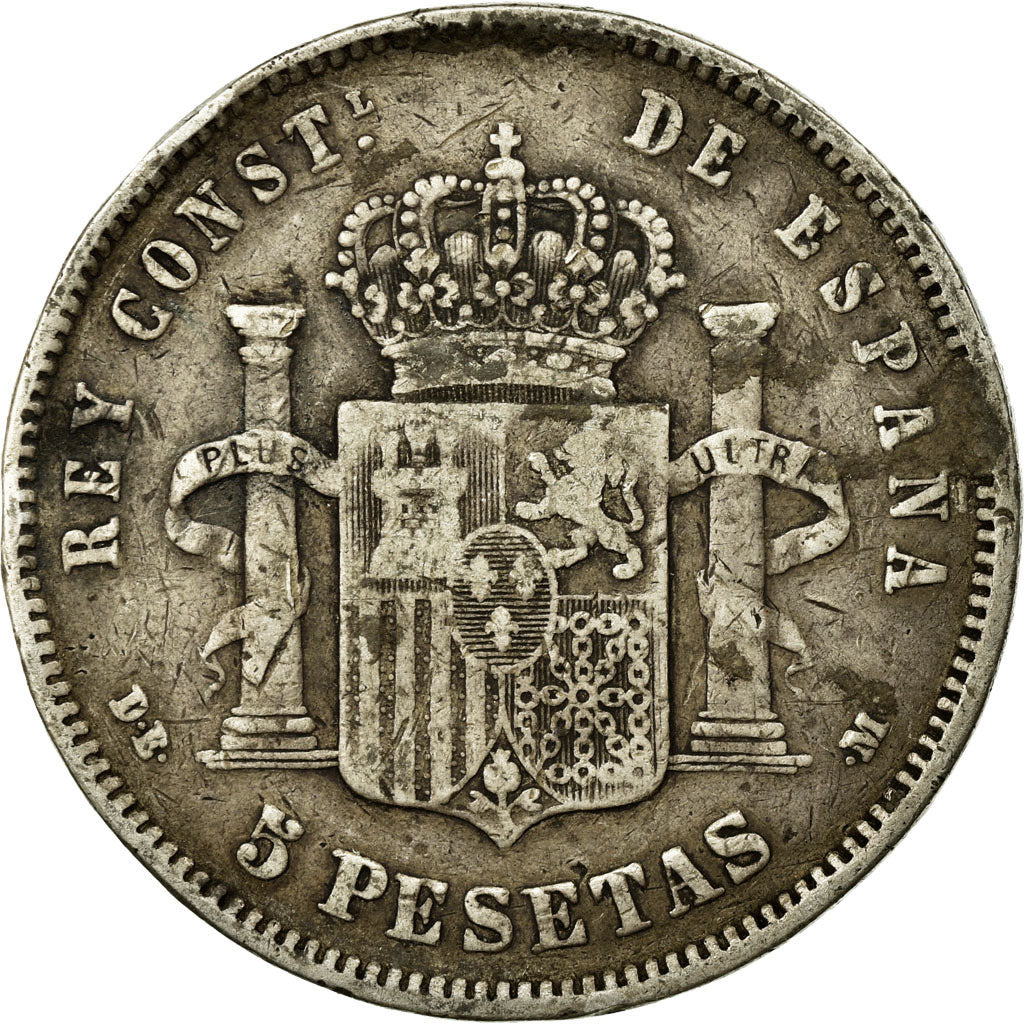 Moneda, España, Alfonso XII, 5 Pesetas, 1878, BC+, Plata, KM:676