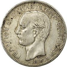 Coin, Greece, George I, 5 Drachmai, 1875, Paris, EF(40-45), Silver, KM:46