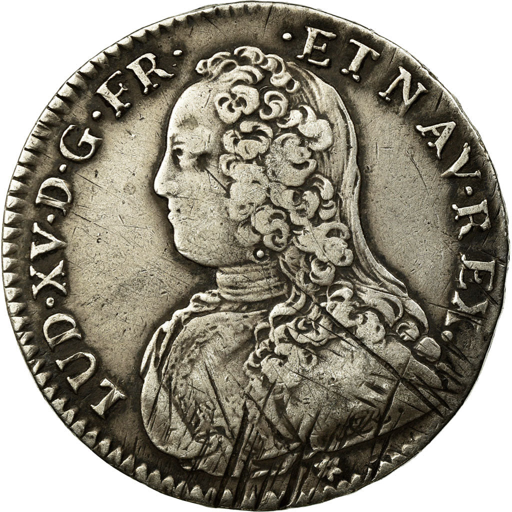 Coin, France, Louis XV, 1/2 Ecu aux branches d'olivier, 1731, Caen, EF(40-45)