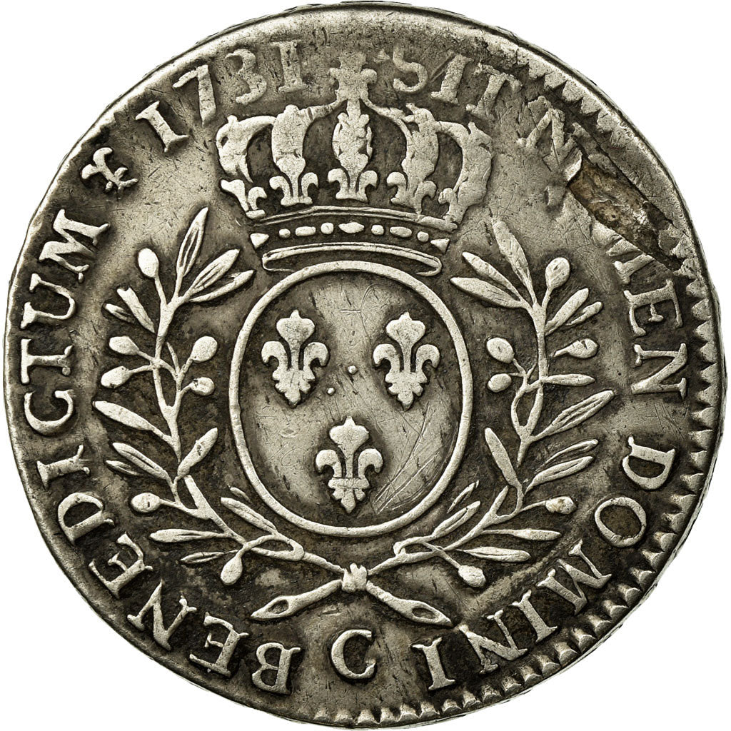 Coin, France, Louis XV, 1/2 Ecu aux branches d'olivier, 1731, Caen, EF(40-45)
