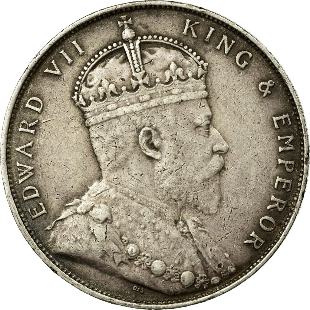 Coin, Straits Settlements, Edward VII, Dollar, 1907, EF(40-45), Silver, KM:26