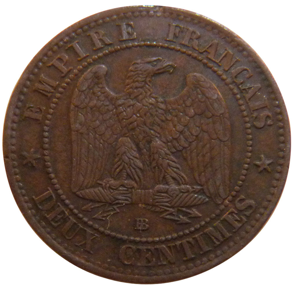 Second Empire, 2 Centimes Napoléon III Tête Nue