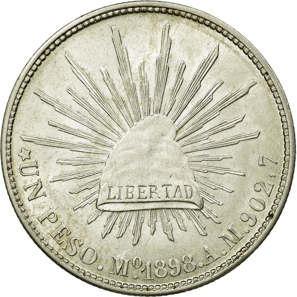 Coin, Mexico, Peso, 1898, Mexico City, Restrike (1949), MS(60-62), Silver