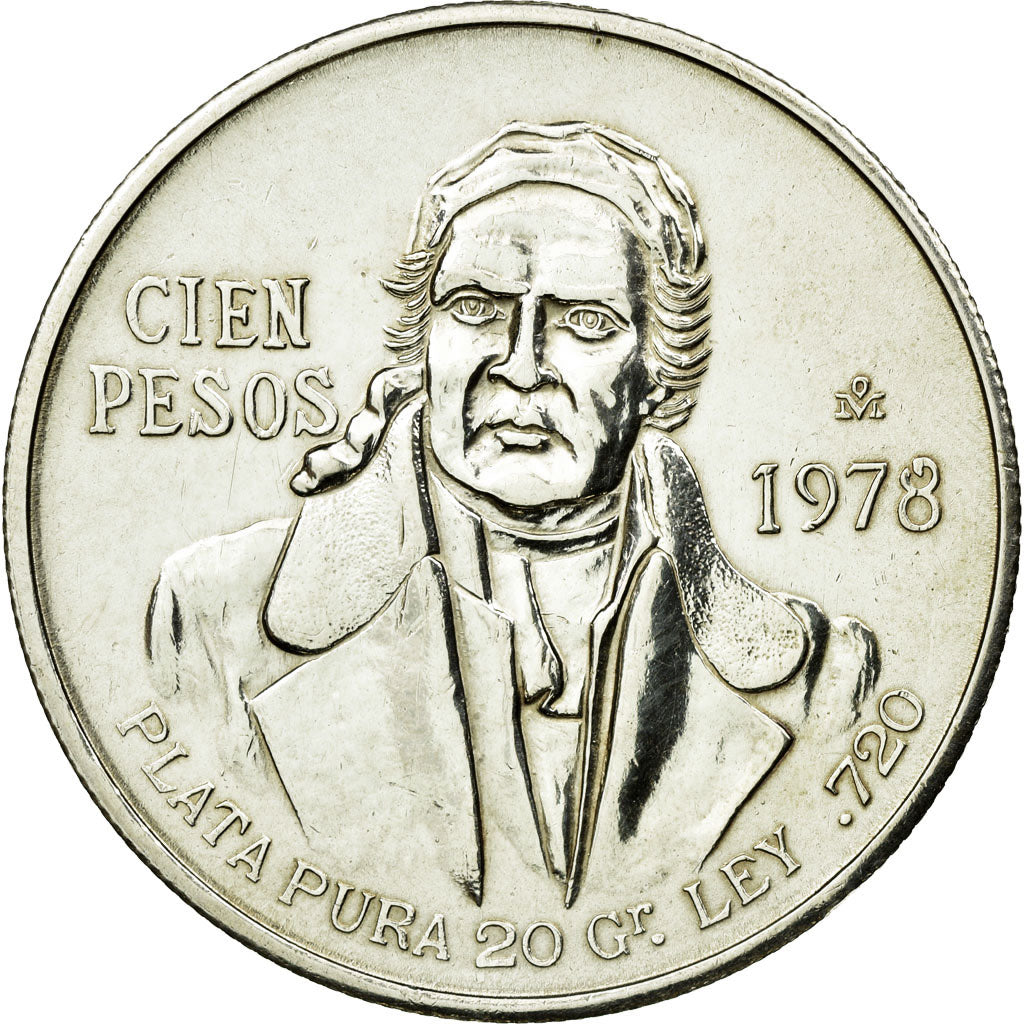 Coin, Mexico, 100 Pesos, 1978, Mexico City, AU(50-53), Silver, KM:483.2