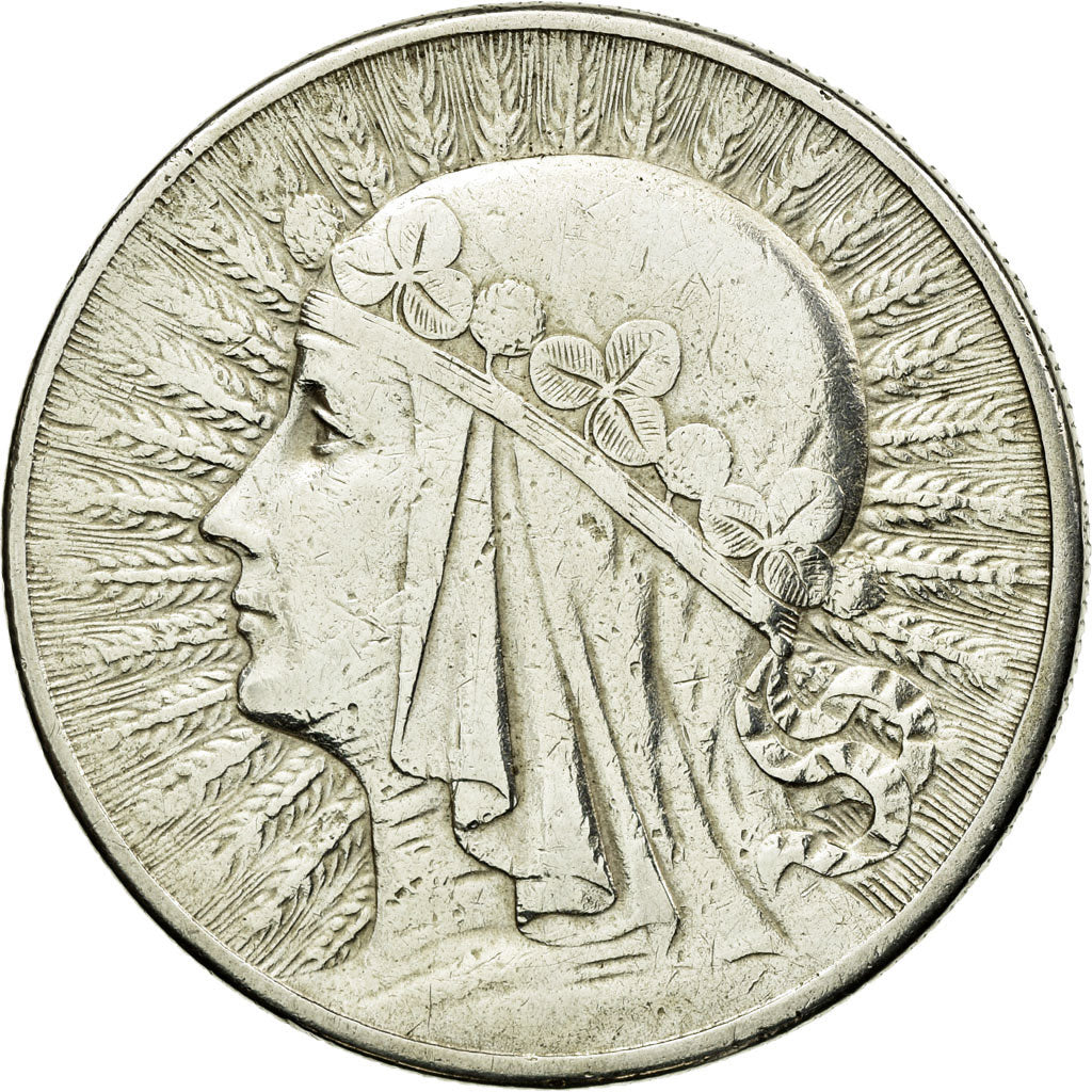 Coin, Poland, 10 Zlotych, 1932, Warsaw, VF(30-35), Silver, KM:22