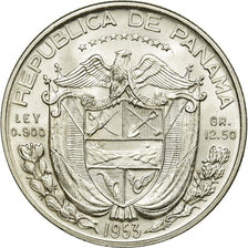 Coin, Panama, 1/2 Balboa, 1953, MS(63), Silver, KM:20