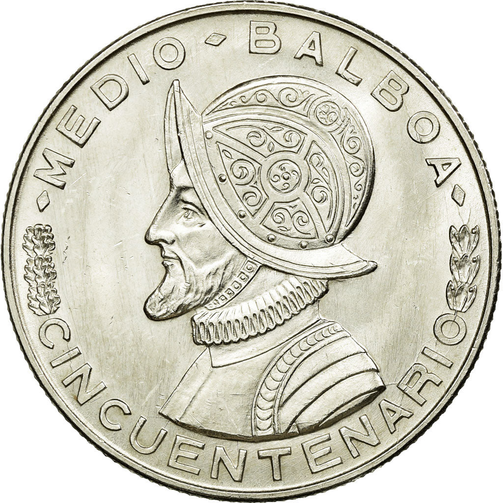 Coin, Panama, 1/2 Balboa, 1953, MS(63), Silver, KM:20