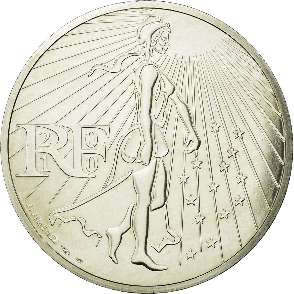 France, 50 Euro, 2010, MS(64), Silver, Gadoury:9, KM:1644