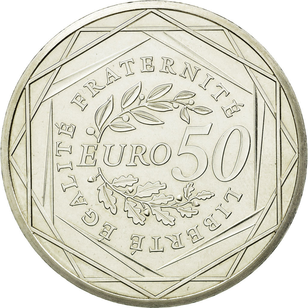 France, 50 Euro, 2010, MS(64), Silver, Gadoury:9, KM:1644