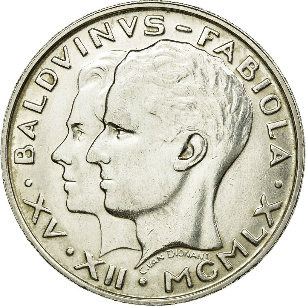 Coin, Belgium, 50 Francs, 50 Frank, 1960, Brussels, AU(55-58), Silver, KM:152.1