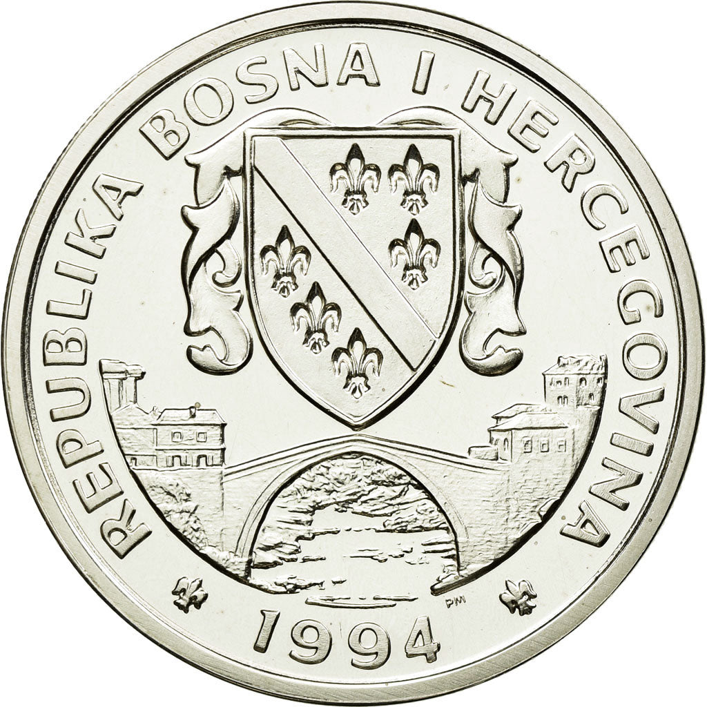 Moneda, Bosnia - Herzegovina, 14 Ecus, 1994, SC+, Plata, KM:83