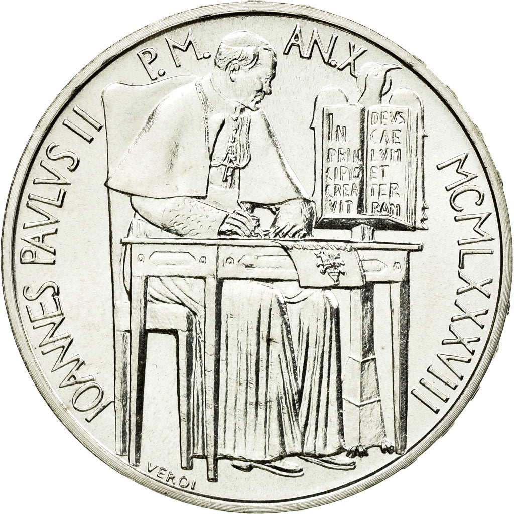 Coin, VATICAN CITY, John Paul II, 1000 Lire, 1988, MS(64), Silver, KM:212