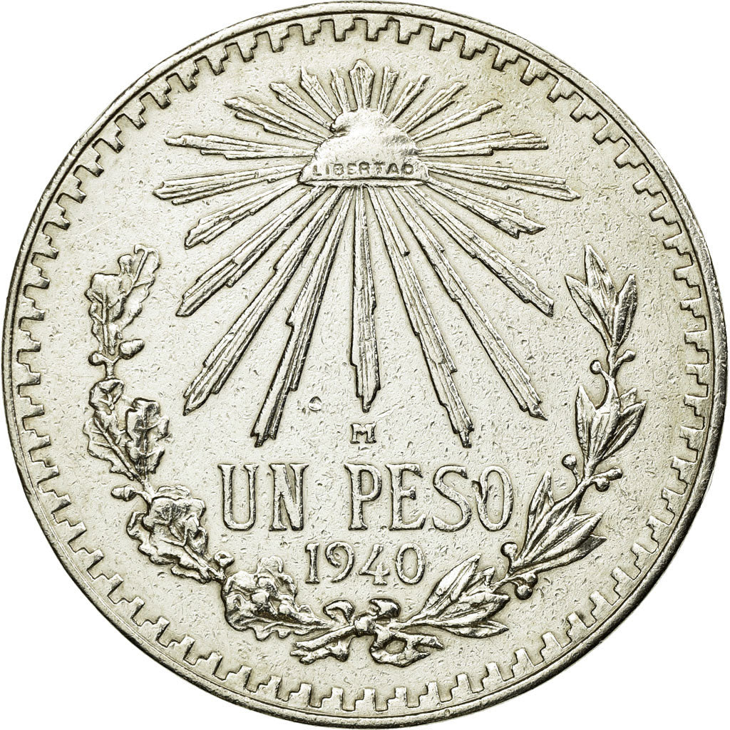 Münze, Mexiko, Peso, 1940, Mexico City, SS+, Silber, KM:455