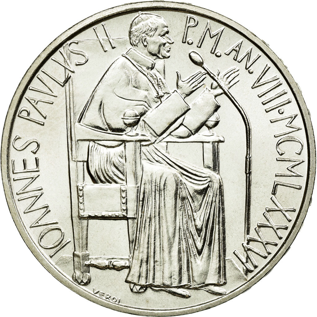 Coin, VATICAN CITY, John Paul II, 1000 Lire, 1986, MS(64), Silver, KM:198
