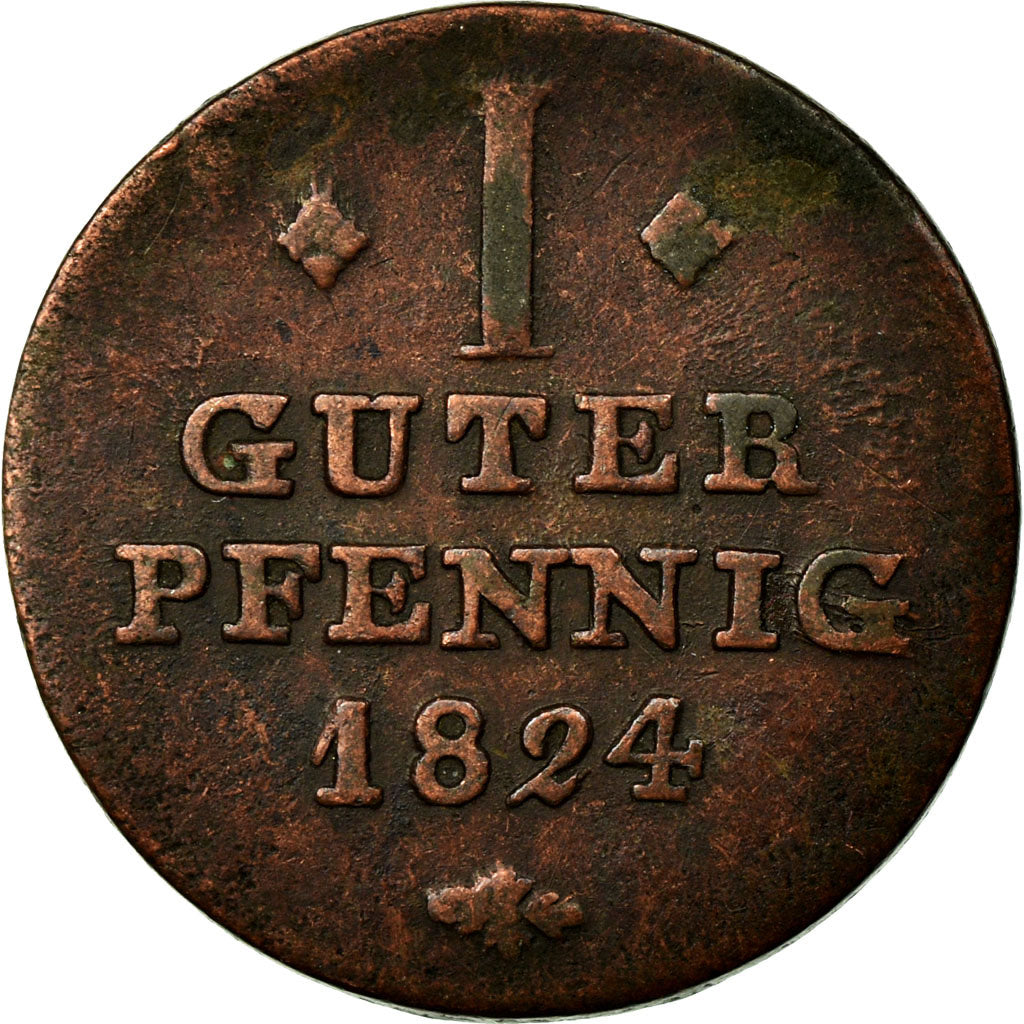 Moneta, Stati tedeschi, SCHAUMBURG-LIPPE, Georg Wilhelm, Pfennig, 1824, BB
