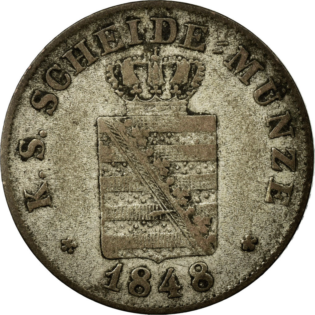Coin, German States, SAXONY-ALBERTINE, Friedrich August II, 2 Neu-Groschen, 20