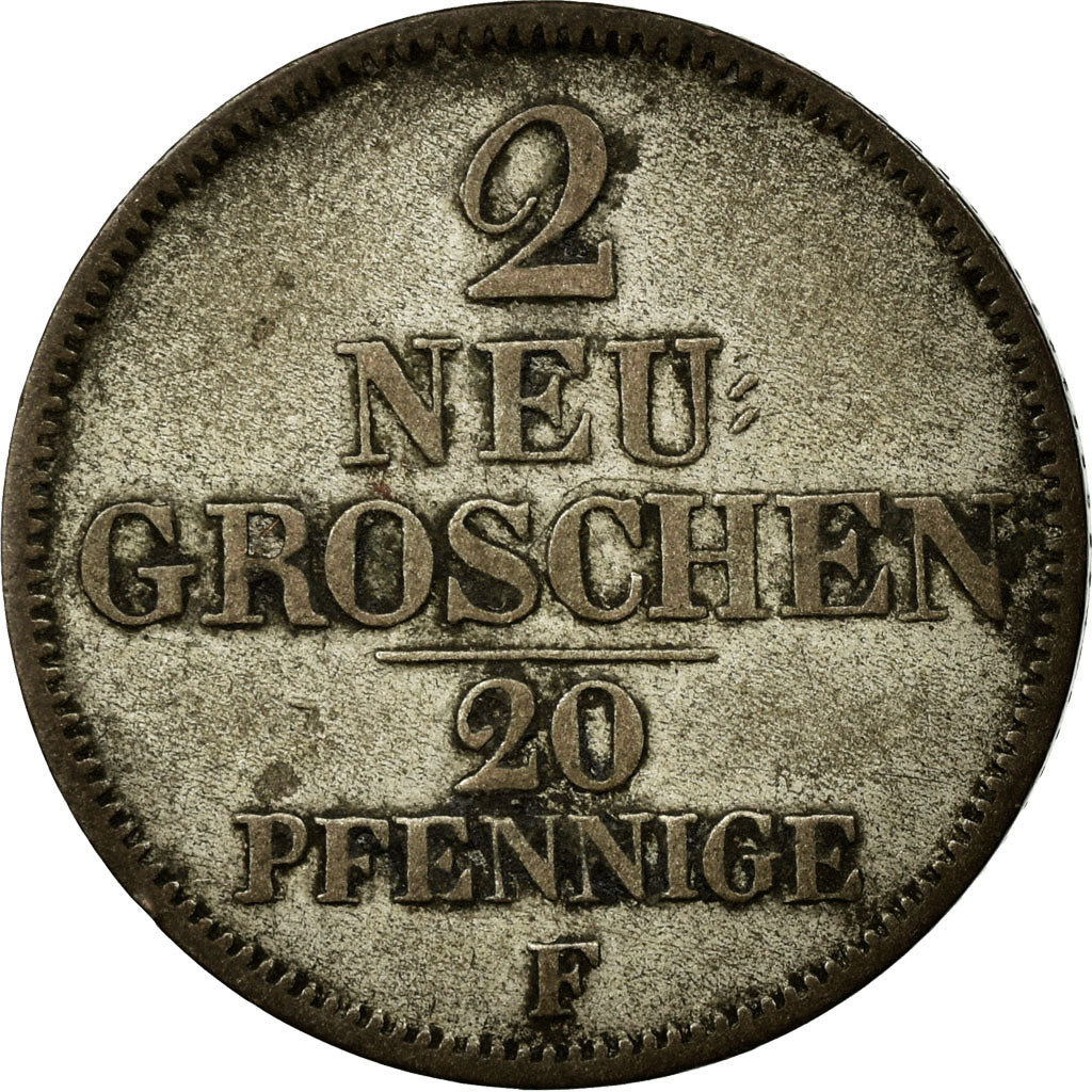Coin, German States, SAXONY-ALBERTINE, Friedrich August II, 2 Neu-Groschen, 20