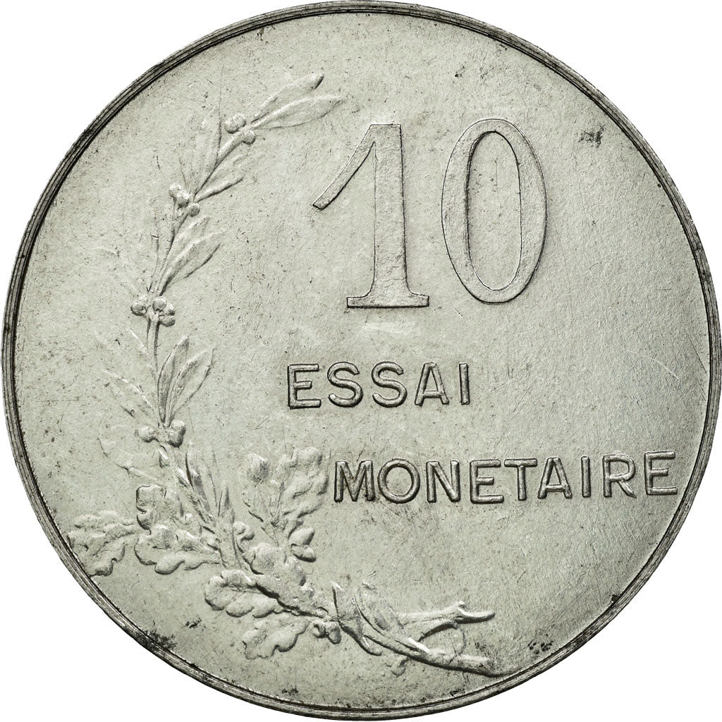 Moneta, Francja, 10 Centimes, 1908, PRÓBA, AU(55-58), Aluminium