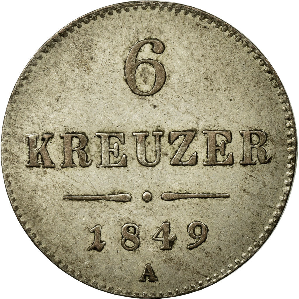 Moneta, Austria, Franz Joseph I, 6 Kreuzer, 1849, Vienne, BB+, Argento, KM:2200