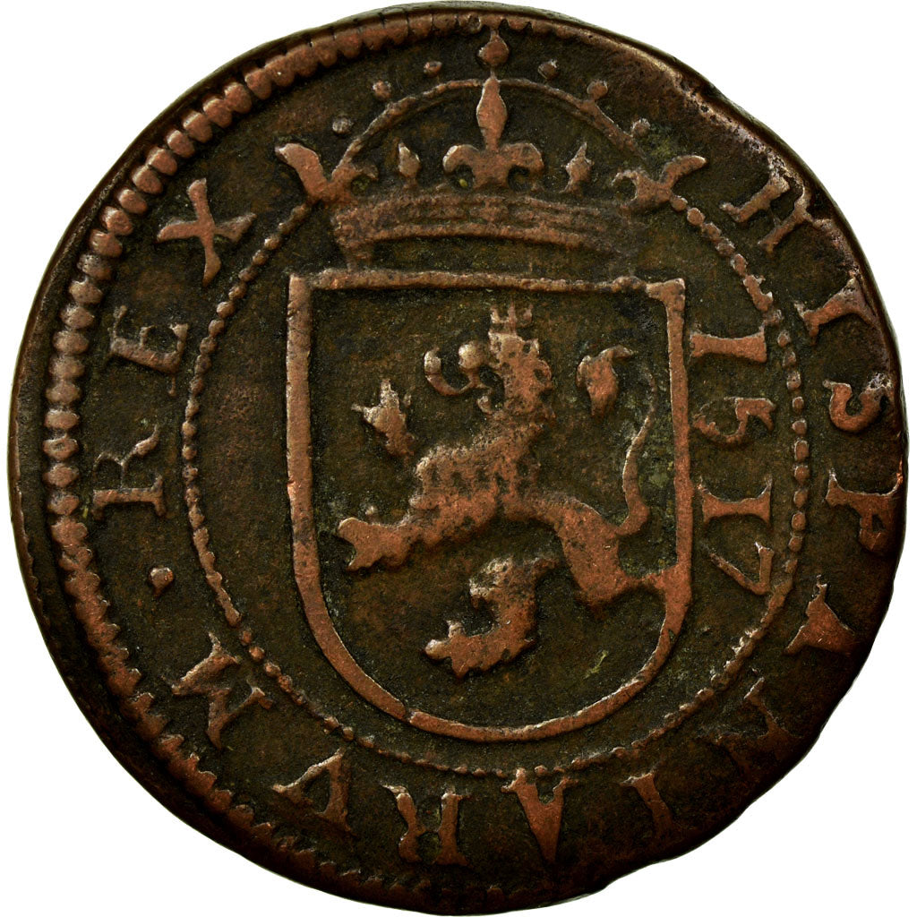 Moneda, España, Philip III, 8 Maravedis, 1617, Segovia, BC+, Cobre, KM:16