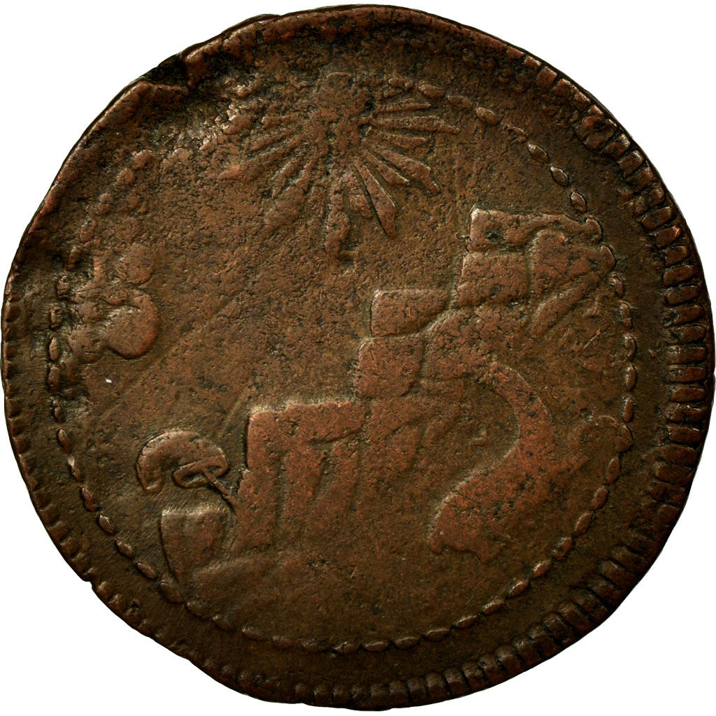 Moeda, Peru, 1/4 Peso, Quarto De; 2 Reales, 1823, Lima, VF(20-25), Cobre, KM:138