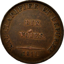 Francia, Token, Corporations, Eau filtrée, 1811, BB, Rame