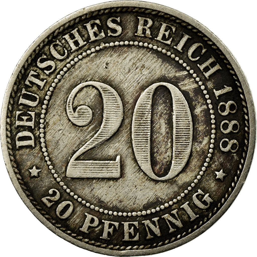 Coin, GERMANY - EMPIRE, Wilhelm I, 20 Pfennig, 1888, Berlin, EF(40-45)