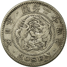 Coin, Japan, Mutsuhito, 20 Sen, Year 24 (1891), EF(40-45), Silver, KM:24