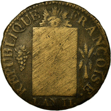 Coin, France, Sol aux balances françoise, Sol, 1793, Limoges, F(12-15), Bronze