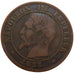 FRANCE, 2 Centimes, 1855, Paris, VF(30-35), Bronze, Gadoury #103, 2.00