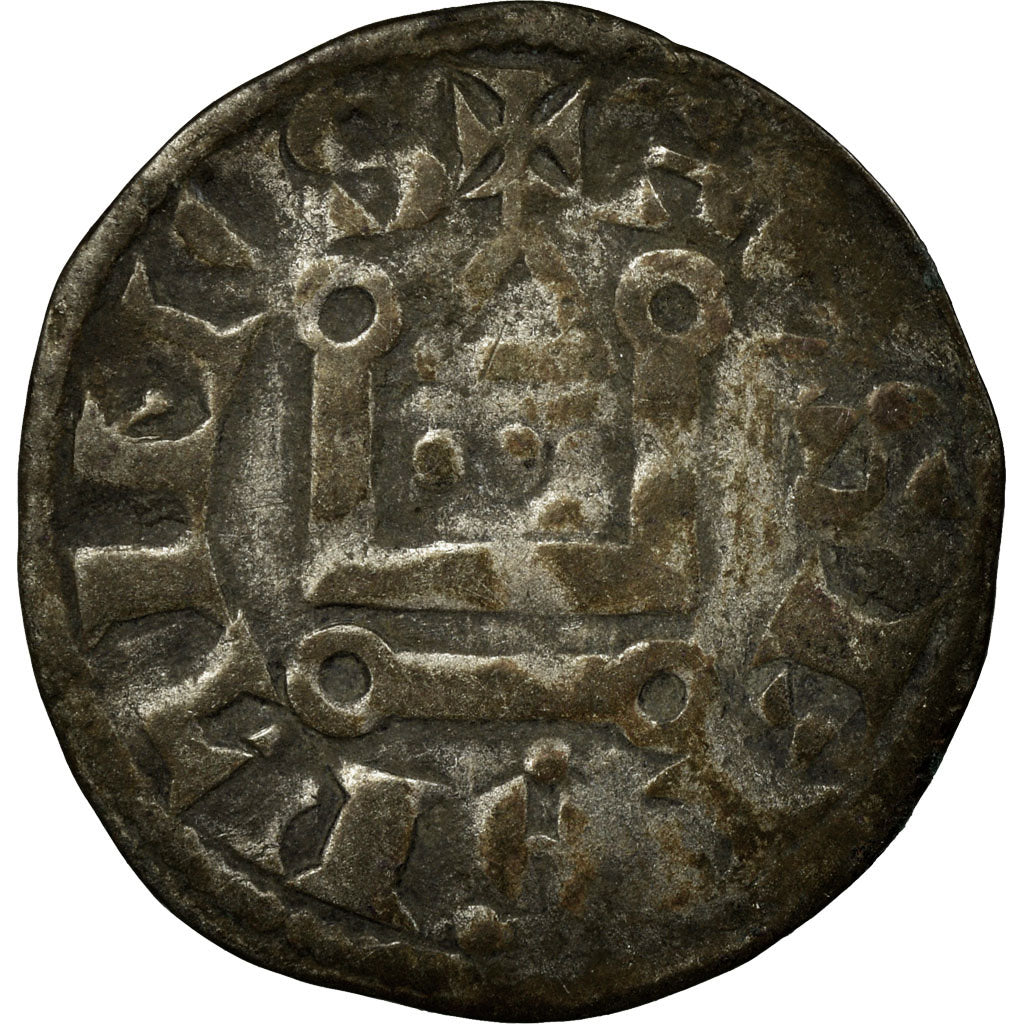 Monnaie, France, Philippe II, Denier Tournois, Saint-Martin de Tours, TB