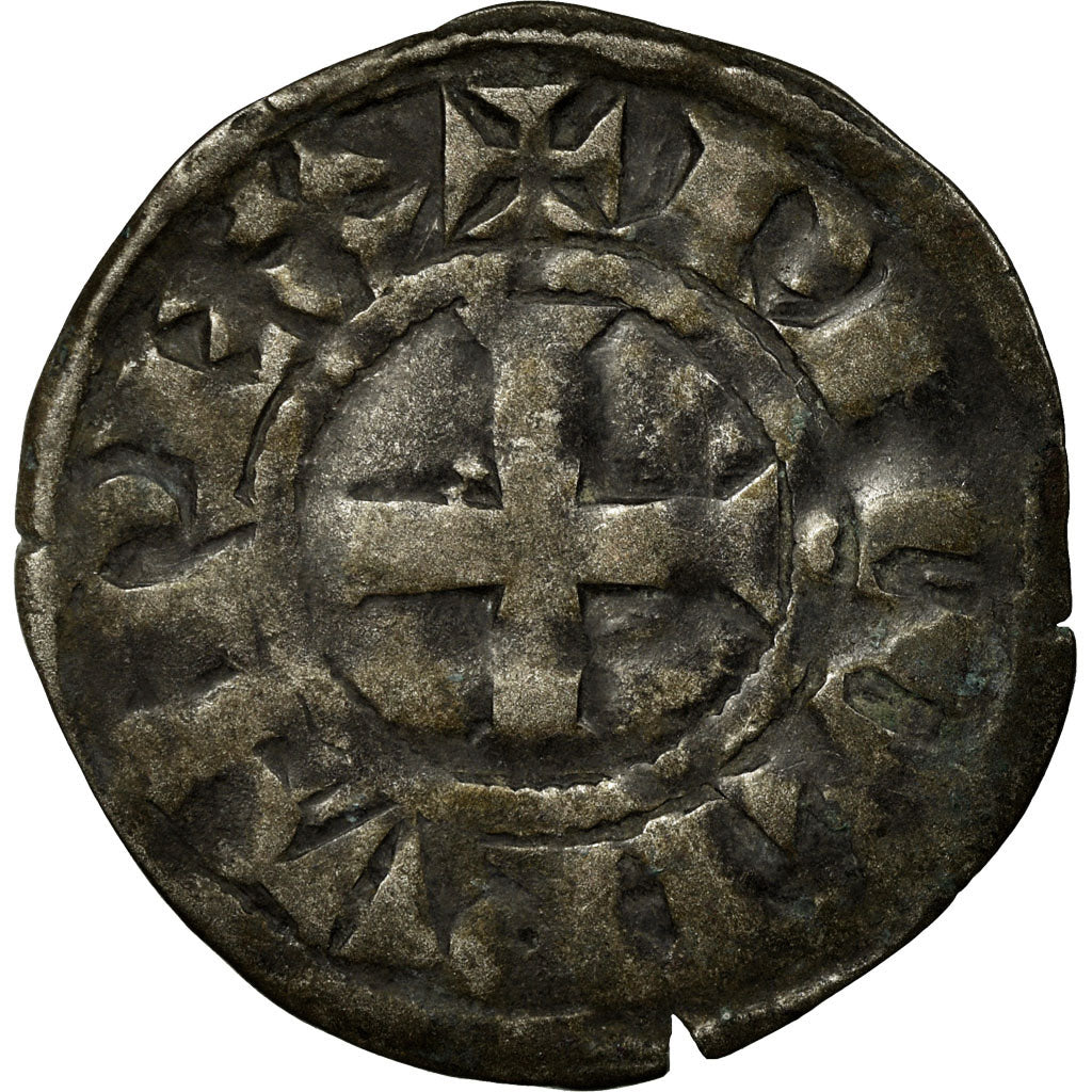 Moneta, Francia, Philip II, Denier Tournois, Saint-Martin de Tours, MB, Argento