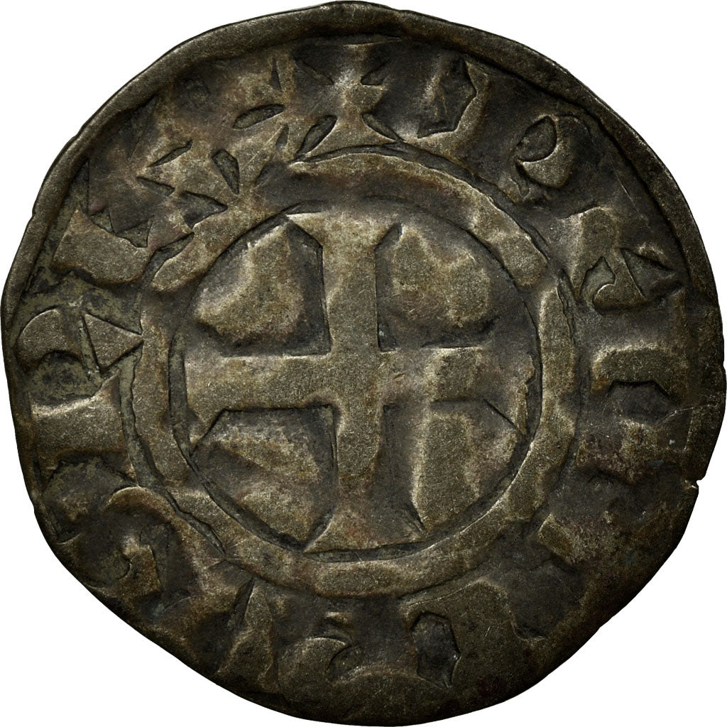 Monnaie, France, Philippe II, Denier Tournois, Saint-Martin de Tours, TB