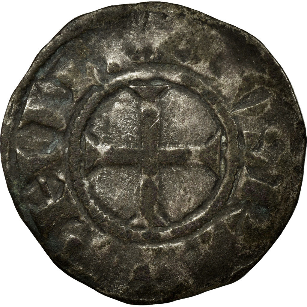 Moeda, França, Philip II, Denier Tournois, Saint-Martin de Tours, VF(20-25)